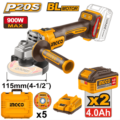 Ingco Grinder Ingco 20V Lithium-ion Cordless Angle Grinder  - CAGLI261521