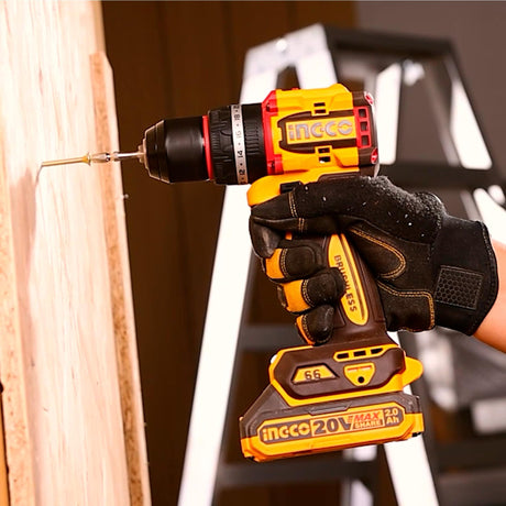 Ingco Power Tool Combo Kit Ingco 20V Lithium-Ion Cordless Angle Grinder & Hammer Impact Drill Combo Kit – CKLI20273