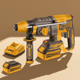 Ingco Drill Ingco 20V Lithium-Ion Cordless Brushless Rotary Hammer With 2 x 4.0Ah Batteries & Charger - CRHLI262085