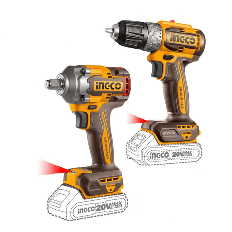 Ingco Impact Wrench & Driver Ingco 20V Lithium-Ion Cordless Drill & Impact Wrench Set – CKLI20271