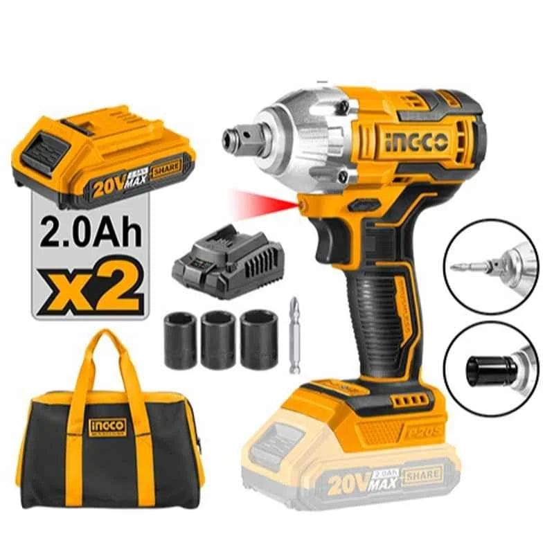 Ingco Impact Wrench & Driver Ingco 20V Lithium-Ion Cordless Impact Wrench & Driver - CIWLI20208