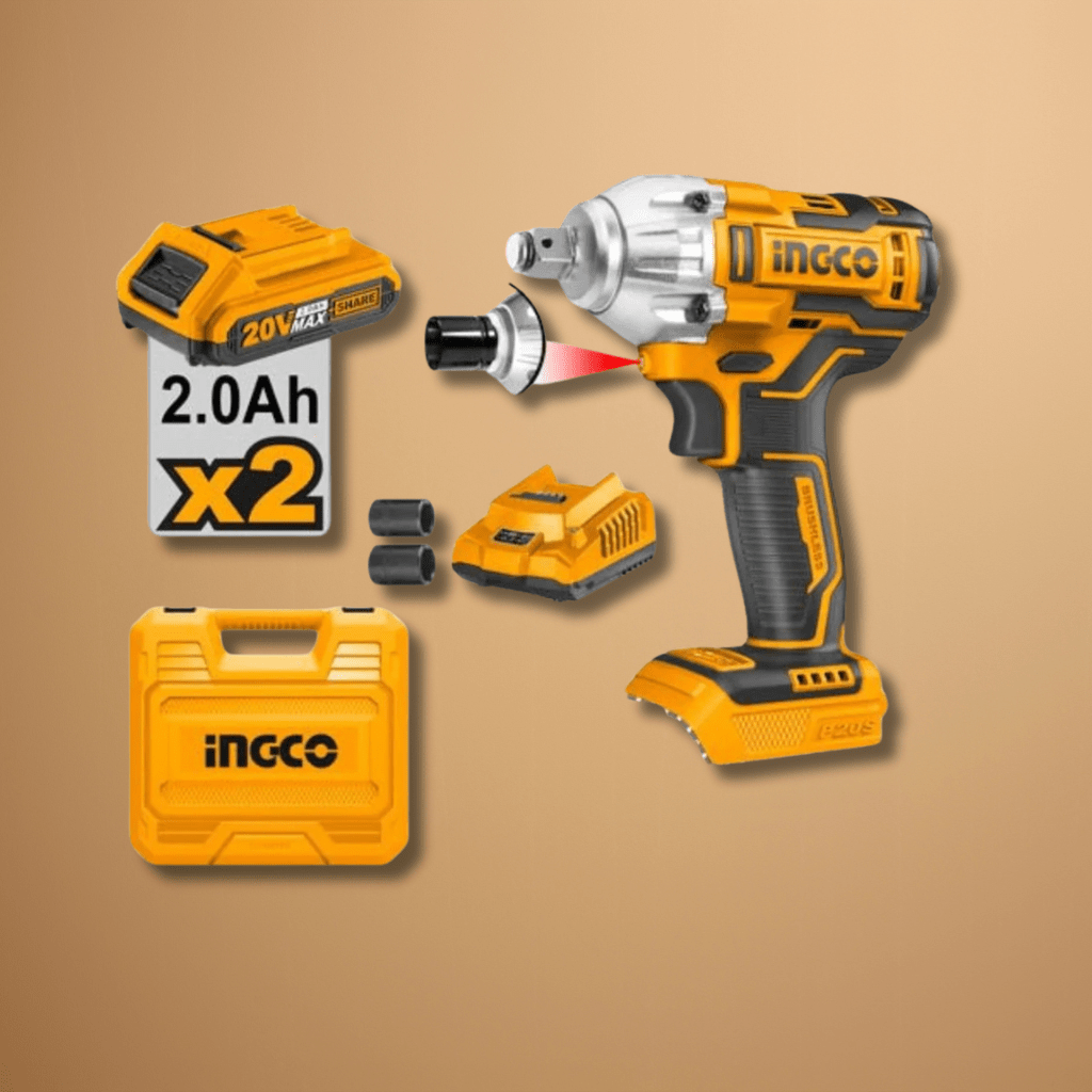 Ingco Impact Wrench & Driver Ingco 20V Lithium-Ion Cordless Impact Wrench & Driver with Brushless Motor – CIWLI20208