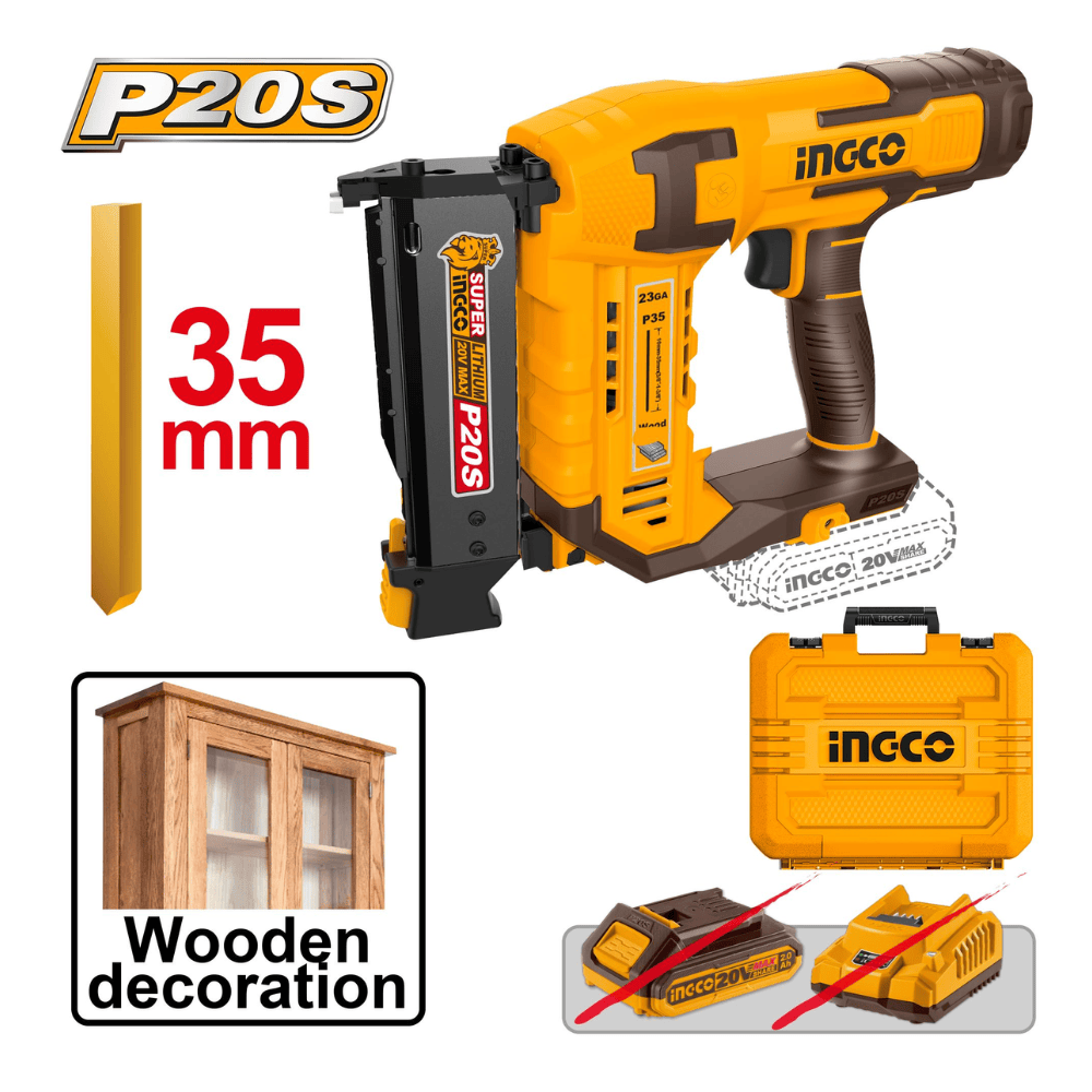 Ingco Nailer & Stapler Ingco 20V Lithium-Ion Cordless Pin Nailer - CBNLI3603