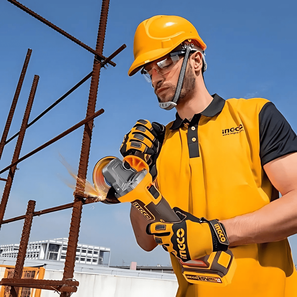 Ingco Power Tool Combo Kit Ingco 20V Lithium-Ion Cordless Rotary Hammer, Angle Grinder & Impact Drill Combo Kit Set - COSLI240202