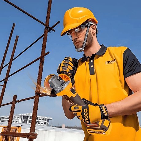 Ingco Power Tool Combo Kit Ingco 20V Lithium-Ion Cordless Rotary Hammer, Angle Grinder & Impact Drill Combo Kit Set - COSLI240202