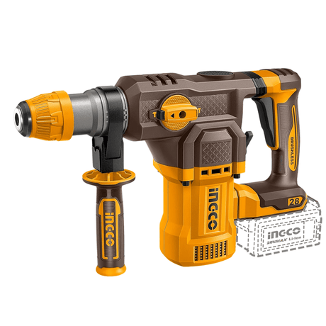 Ingco Drill Ingco 20V Lithium-Ion Cordless Rotary Hammer With 5.0Ah x2 Batteries - CRHLI202862