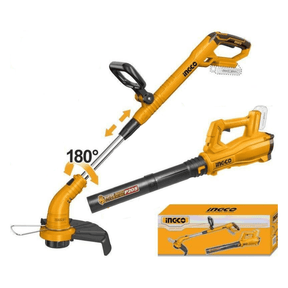 Ingco Power Tool Combo Kit Ingco 20V Lithium-Ion Grass Trimmer & Air Blower Combo Kit – COSLI240203