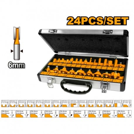 Ingco Router Bits Ingco 24 pieces Router Bits 6mm - AKRT24061
