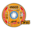 Ingco Grinding & Cutting Wheels Ingco 25-Pieces Ultra-thin Metal Cutting Disc Set 125mm x 1.0mm - MCD1012525