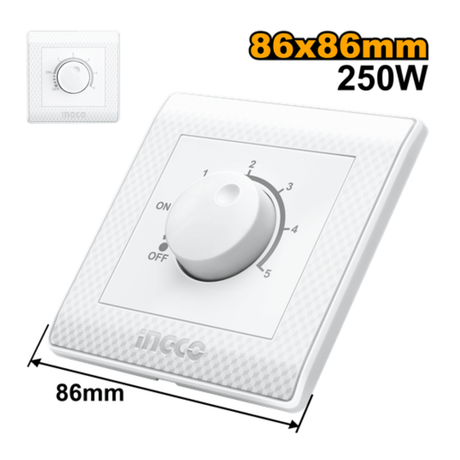 Ingco Switches & Sockets Ingco 250W Fan Controller - HESFC02501