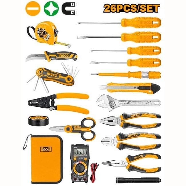 Ingco Tool Set Ingco 26 Pieces Electricians Tool Set - HKETS0261