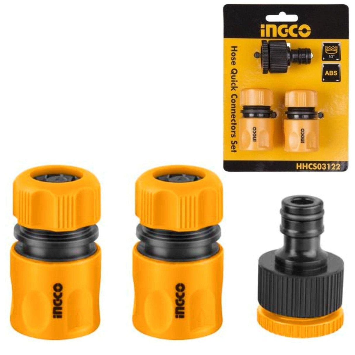 Ingco Gardening Tool Ingco 3 Pieces Hose Quick Connectors Set - HHCS03122