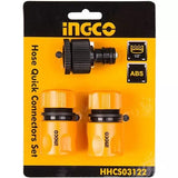 Ingco Gardening Tool Ingco 3 Pieces Hose Quick Connectors Set - HHCS03122