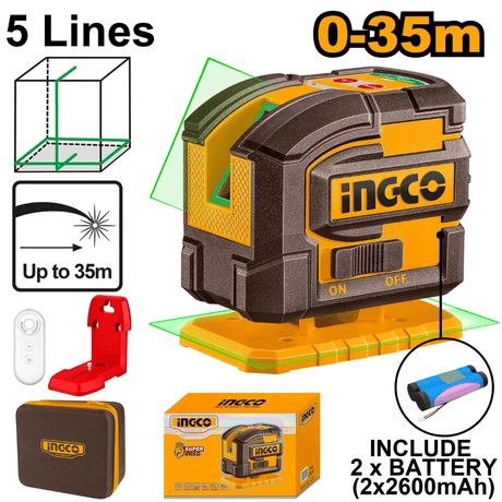 Ingco Laser Measure Ingco 360° Self-Leveling Green Line Laser With 35m Range - HLL306502