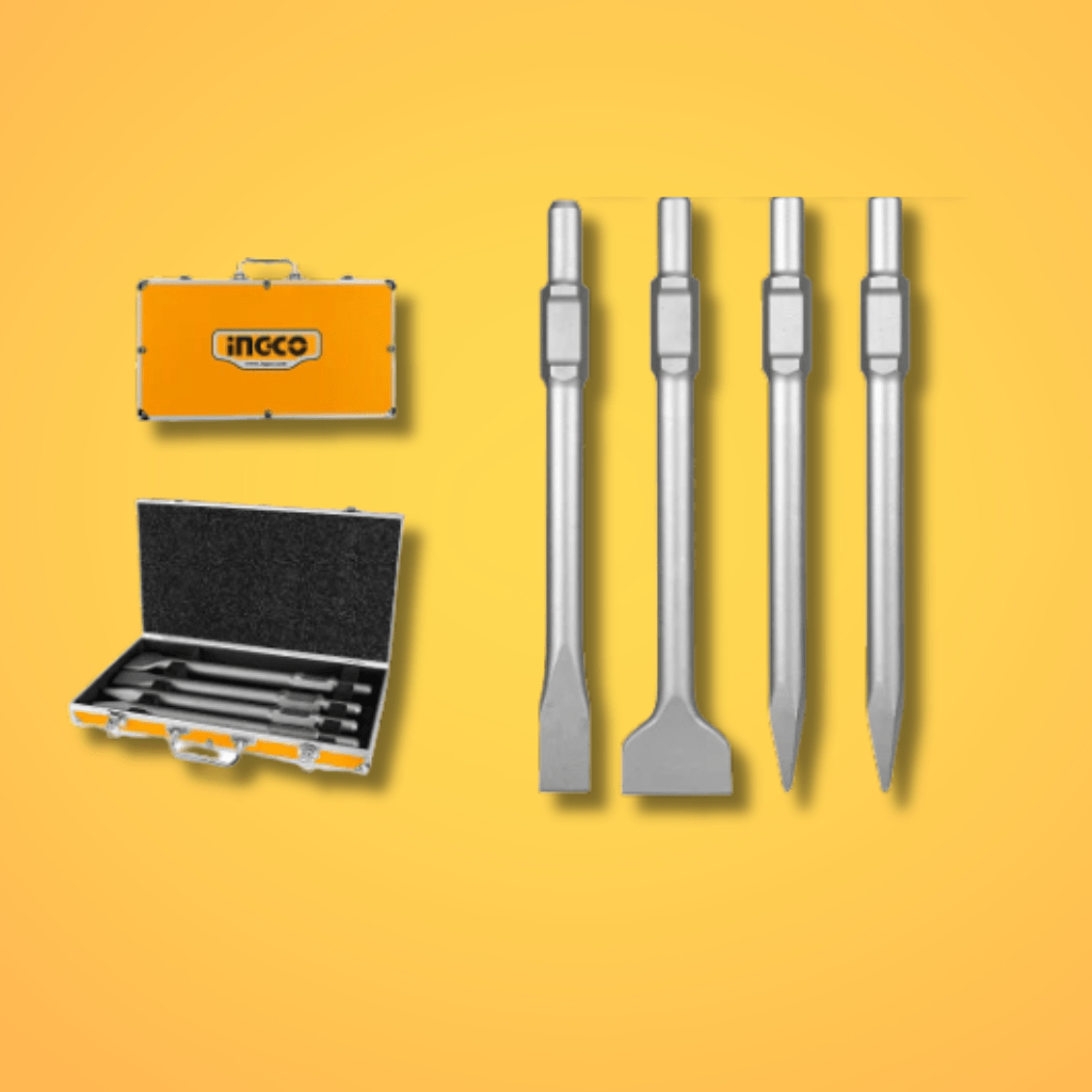 Ingco Chisels Files Planes & Punches Ingco 4-Piece SDS Hex Chisel Set – DBC0304375