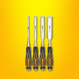 Ingco Chisels Files Planes & Punches Ingco 4-Piece Wood Chisel Set with CR-V Blade - HKTWC0401