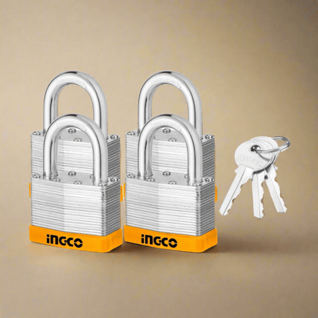 Ingco Padlocks & Accessories Ingco 4 Pieces 50mm Laminated Padlock - DLPK05004