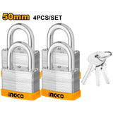 Ingco Padlocks & Accessories Ingco 4 Pieces 50mm Laminated Padlock - DLPK05004