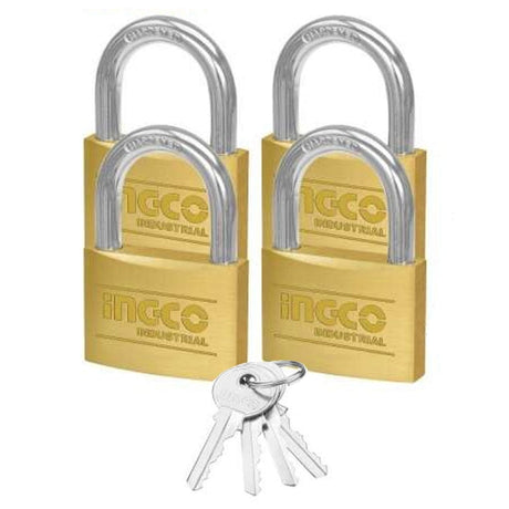 Ingco Padlocks & Accessories Ingco 4-Pieces Brass Padlock Set 40mm - DBPLK4402