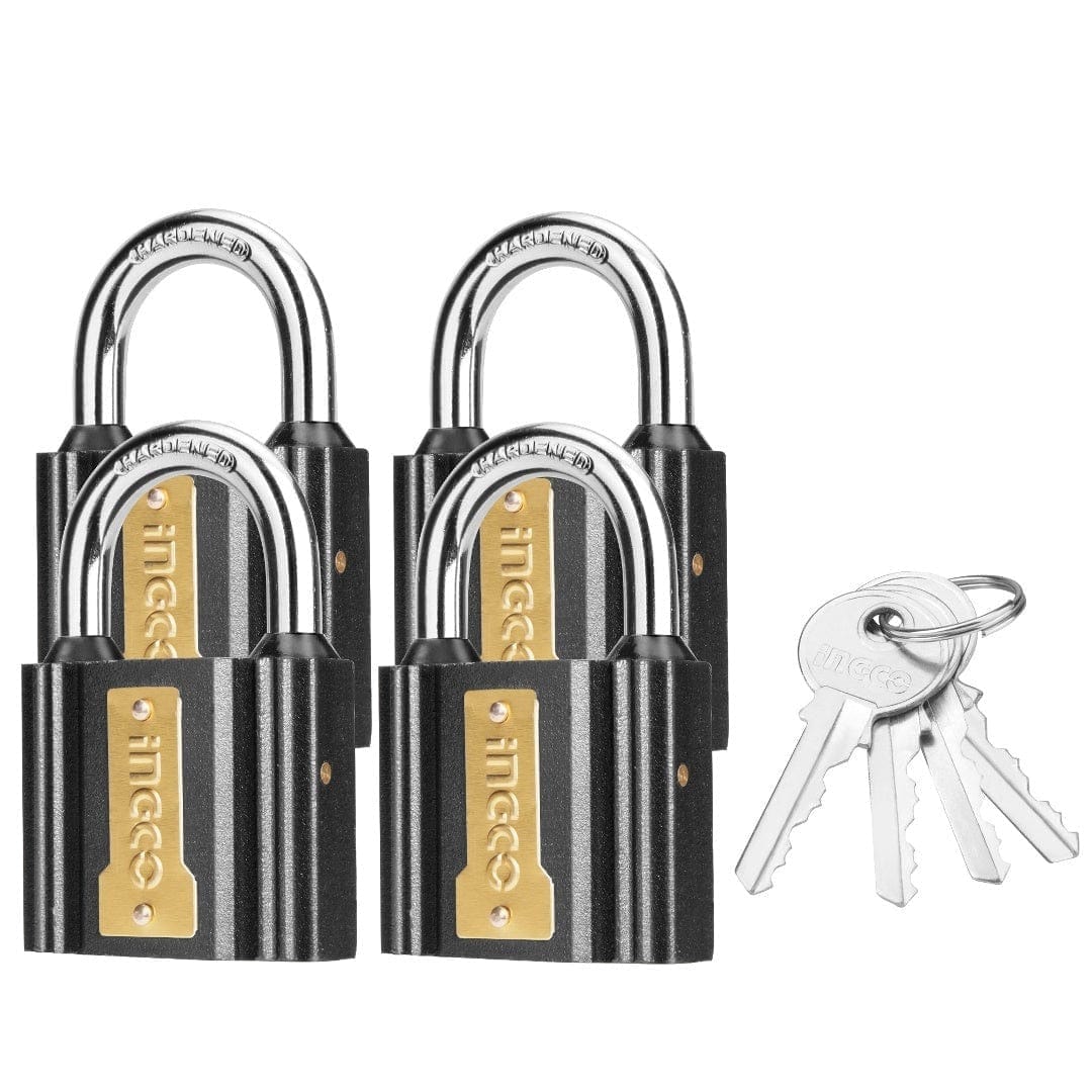 Ingco Padlocks & Accessories Ingco 4-Pieces Iron Padlock Set 38mm - DIPLK4382