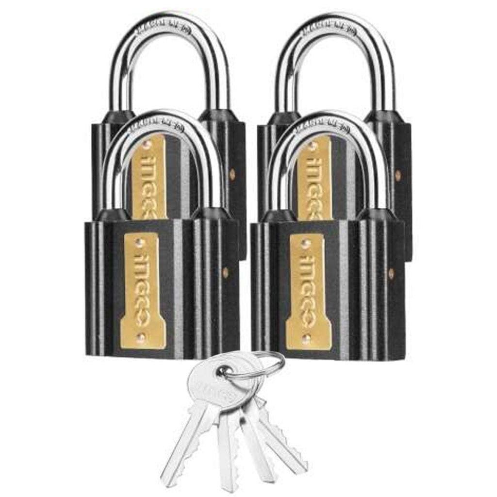 Ingco Padlocks & Accessories Ingco 4-Pieces Iron Padlock Set 38mm - DIPLK4382