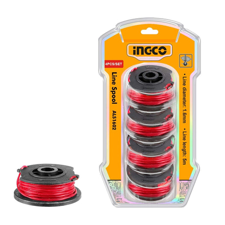 Ingco Trimmer Ingco 4-Pieces Line Spool 1.6mm 5m for Lithium-ion Grass Trimmer - ALS1602