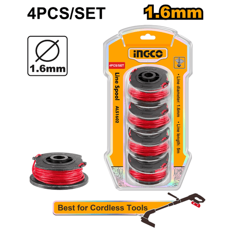 Ingco Trimmer Ingco 4 Pieces Line Spool 1.6mm - ALS1602