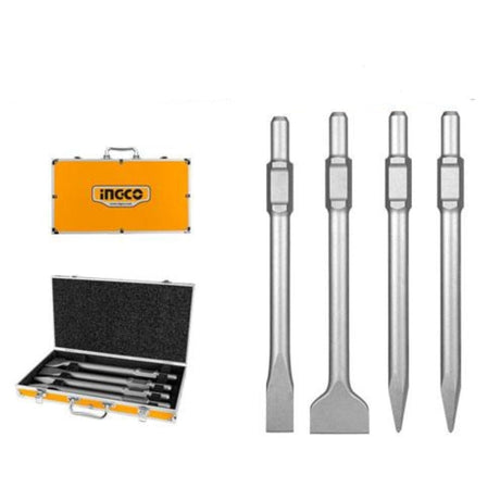 Ingco Chisels Files Planes & Punches Ingco 4 Pieces SDS Hex Chisel Set - DBC0304375