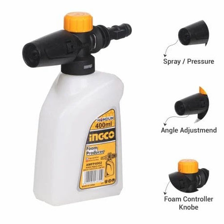 Ingco Cleaning Equipment Accessories Ingco 400ML Lance Bottle Foam Producer For Pressure Washer - AMFP4002