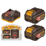 Ingco Batteries & Chargers Ingco 42V 2.5Ah (2x) Lithium-Ion Battery & Charger Kit - FBCPM25221