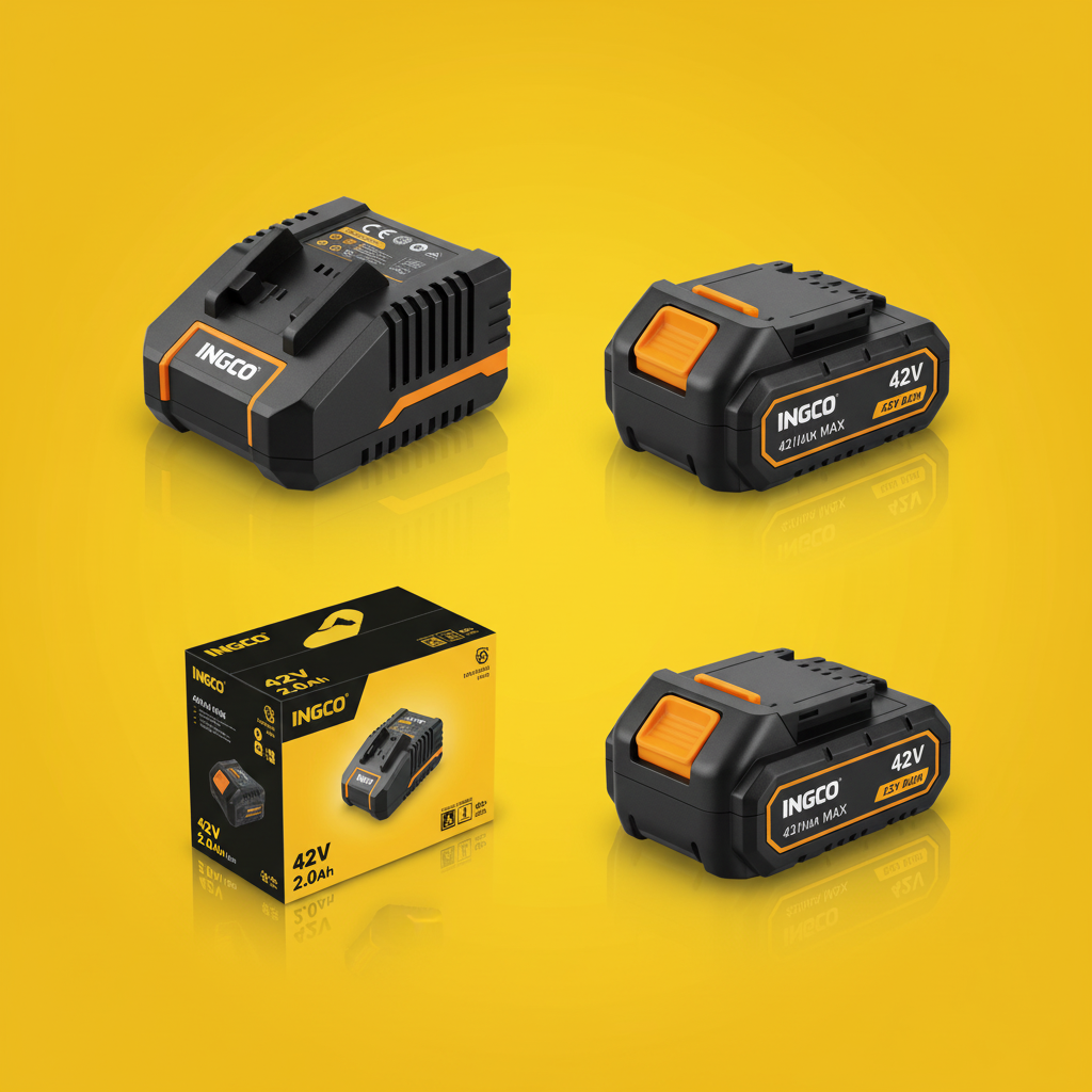 Ingco Batteries & Chargers Ingco 42V Lithium-Ion Battery Charger Kit & 2x 2.0Ah Packs  - FBCPM20221
