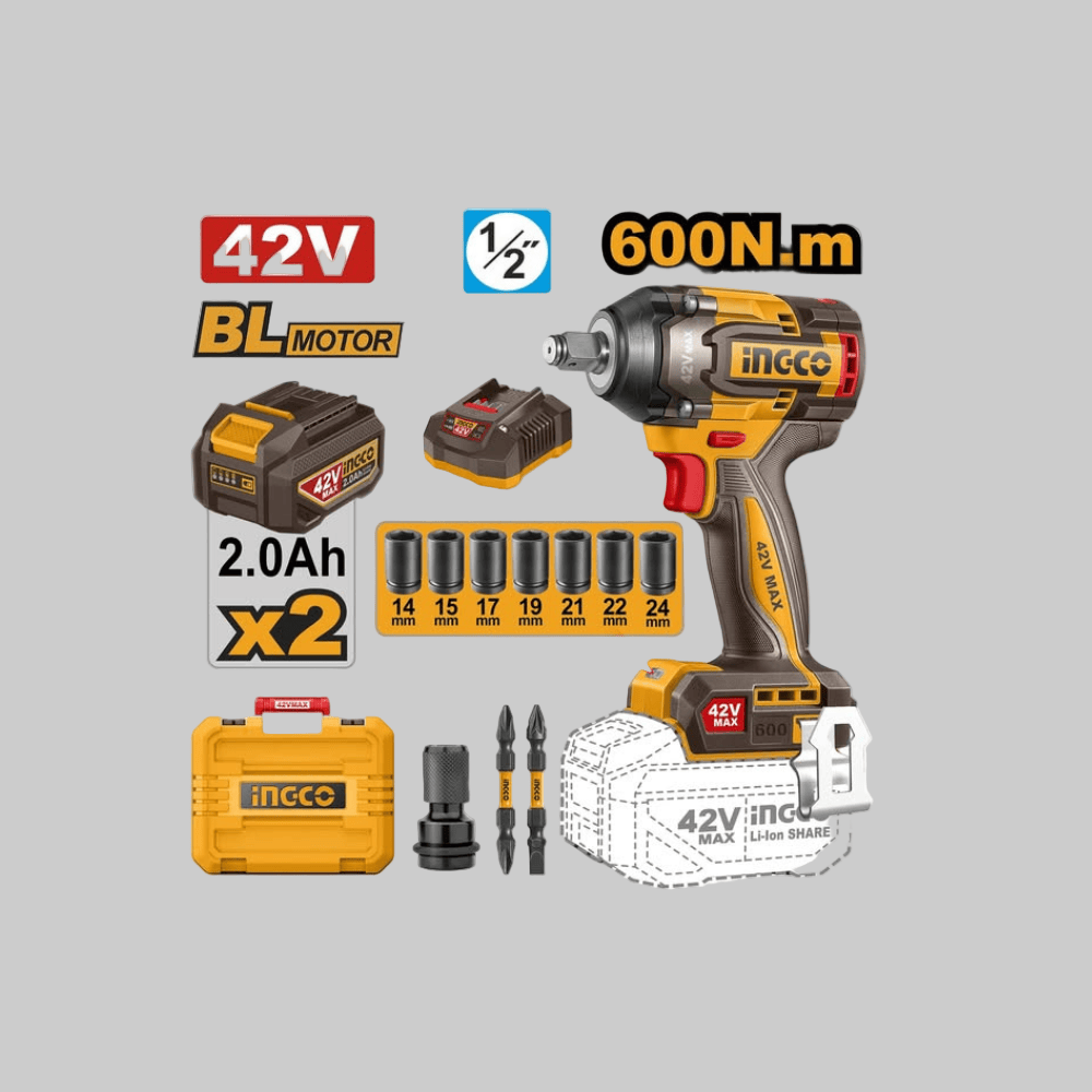 Ingco Impact Wrench & Driver Ingco 42V Lithium-Ion Cordless Impact Wrench - CIWLI42602