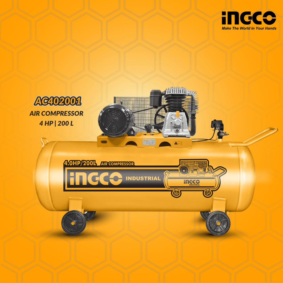 Ingco Compressor & Air Tool Accessories Ingco 4HP 200L Air Compressor – AC402001