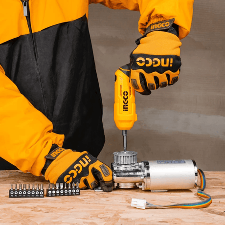 Ingco Powered Screwdriver Ingco 4V Lithium-Ion Cordless Screwdriver with Adjustable Handle & Work Light – CSDLI0442