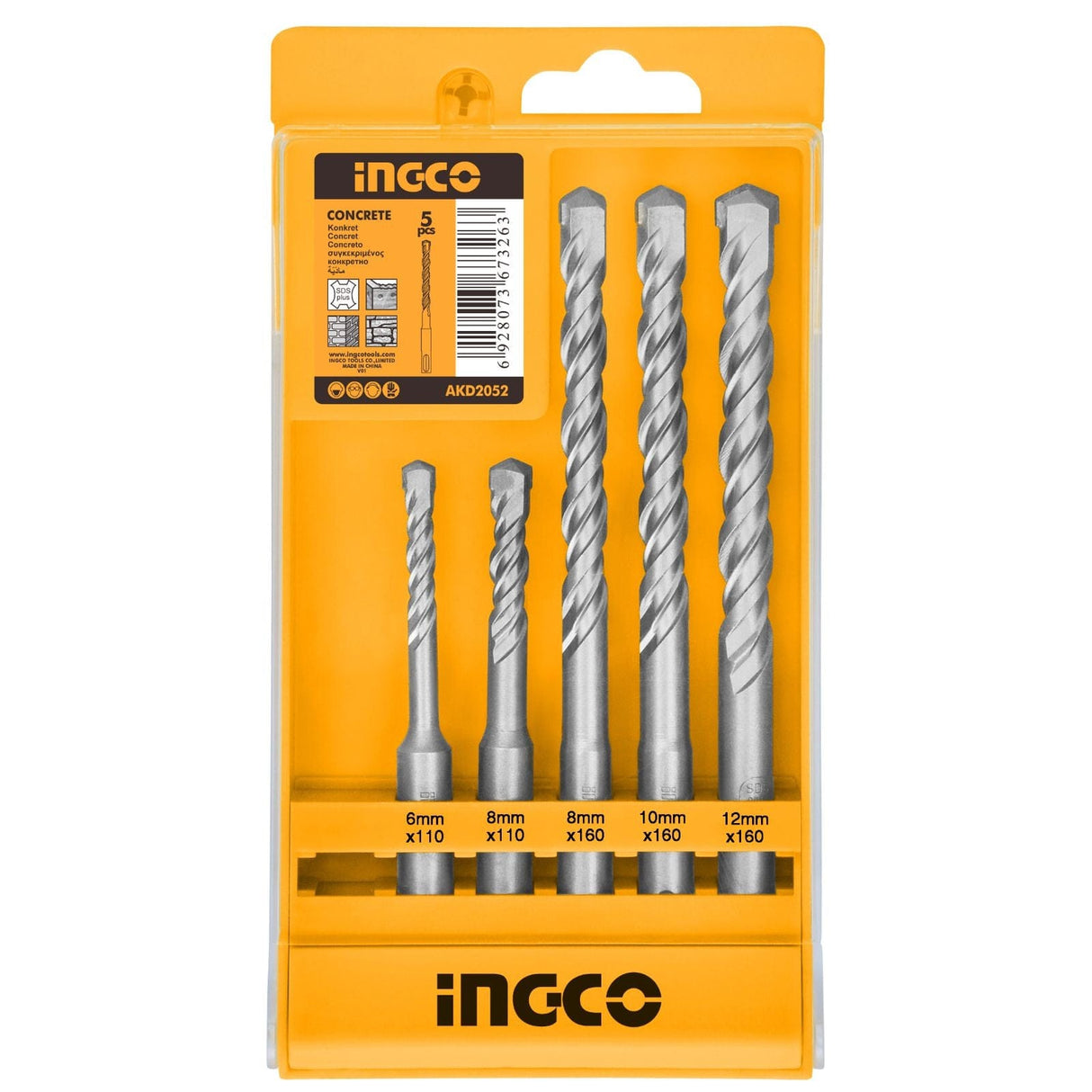 Ingco Drill Bits Ingco 5 Pieces SDS Plus Hammer Drill Bit Set - AKD2052