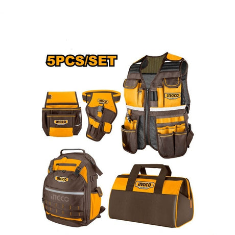 Ingco Tool Boxes Bags & Belts Ingco 5 Pieces Tool Bag Set - COS23090