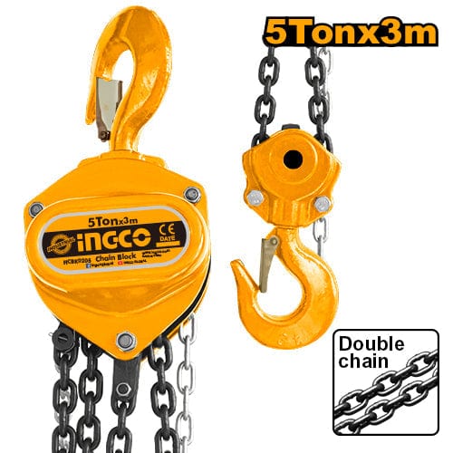 Ingco Hanging Tools Ingco 5 Ton x 3m Chain Block - HCBK0205