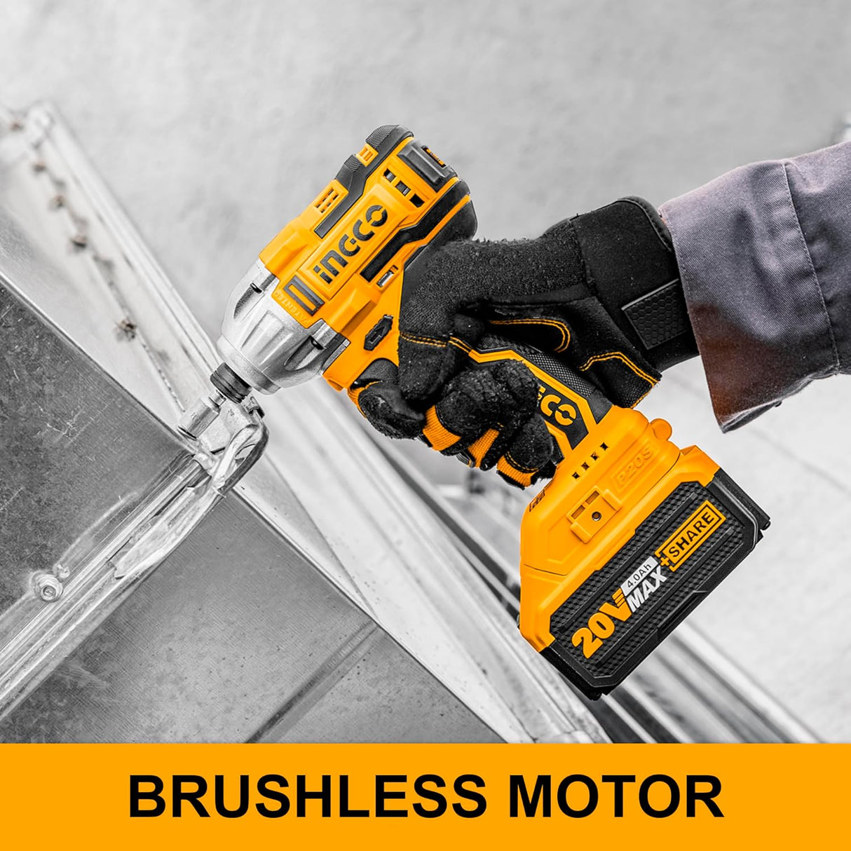 Ingco Impact Wrench & Driver Ingco 6.35mm Brushless Lithium-Ion Cordless Impact Driver with Two 20V 2.0Ah Batteries & Charger - CIRLI2017
