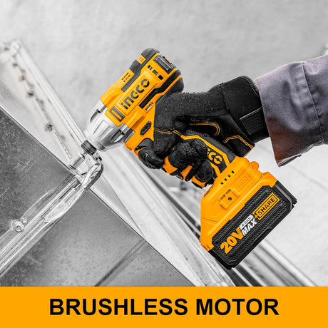 Ingco Impact Wrench & Driver Ingco 6.35mm Brushless Lithium-Ion Cordless Impact Driver with Two 20V 2.0Ah Batteries & Charger - CIRLI2017