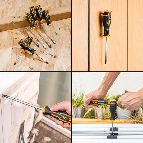 Ingco Screwdrivers Ingco 6-Piece Screwdriver Set with Magnetic Tips – HKSDS0628