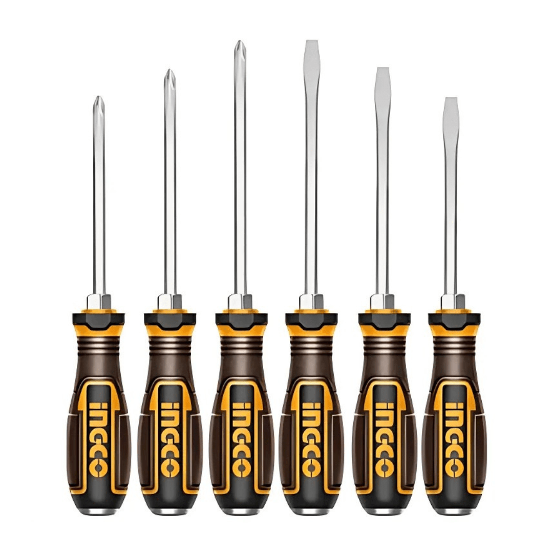 Ingco Screwdrivers Ingco 6 Pieces Go-Through Screwdriver Set - HGTST0608