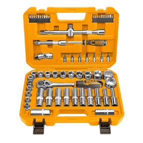 Ingco Sockets & Hex Keys Ingco 62-Piece 1/2″ Socket Set with Ratchet and Extension Bars – HKTS12602