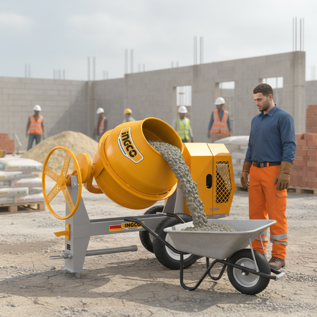 Ingco Construction Equipment Ingco 6HP Heavy-Duty Diesel Concrete Mixer - CM906-3