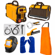 Ingco Welding Machine & Accessories Ingco 7 Pieces MMA Welding Machine Tools Set 200A with Auto-Darkening Welding Helmet & Accessories - COS25075