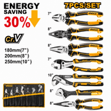 Ingco Pliers Ingco 7 Pieces Pliers Set with Combination, Long Nose & Pump Pliers - HKPS28768
