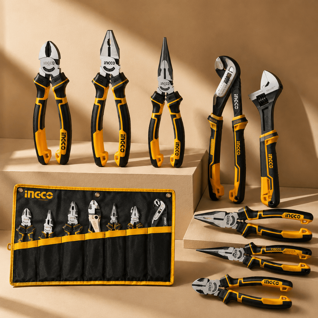 Ingco Pliers Ingco 7 Pieces Pliers Set with Combination, Long Nose & Pump Pliers - HKPS28768