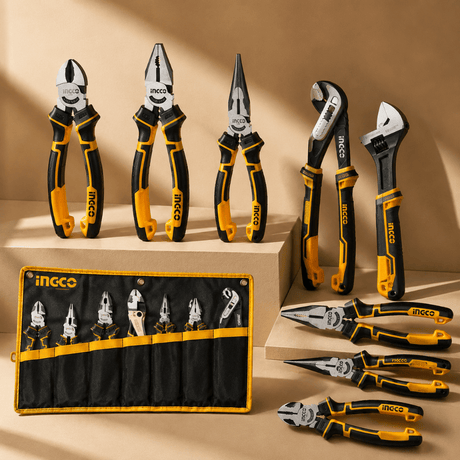 Ingco Pliers Ingco 7 Pieces Pliers Set with Combination, Long Nose & Pump Pliers - HKPS28768