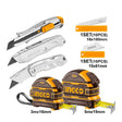 Ingco Specialty Hand Tools Ingco 7 Pieces Steel Measuring Tape & Utility Knife Set - HMK23036