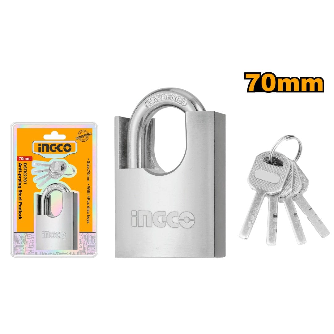 Ingco Padlocks & Accessories Ingco 70mm Anti-Prying Steel Padlock - DSTK2701