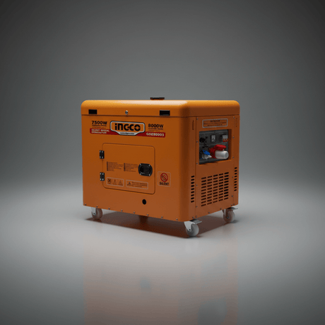 Ingco Generators Ingco 8.0KW Three-Phase Silent Diesel Generator 15HP with Electric Start & 25L Fuel Tank - GSE800032